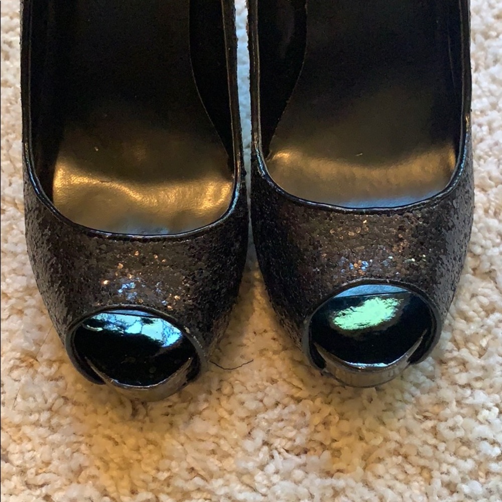 Peep Toe Platform Sequins Heels - image 6